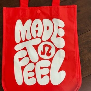 Lululemon Small Red Shopping Tote Bag New